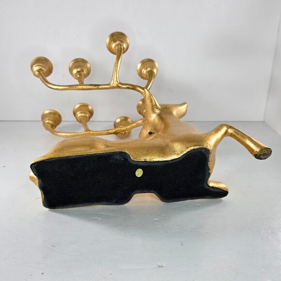 Gold Reindeer Candleholder 12" Dillards Trimmings Metal Candelabra - Picture 11 of 11